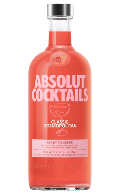 ABSOLUT VODKA CLASSIC COSMOPOLITAN 750ML