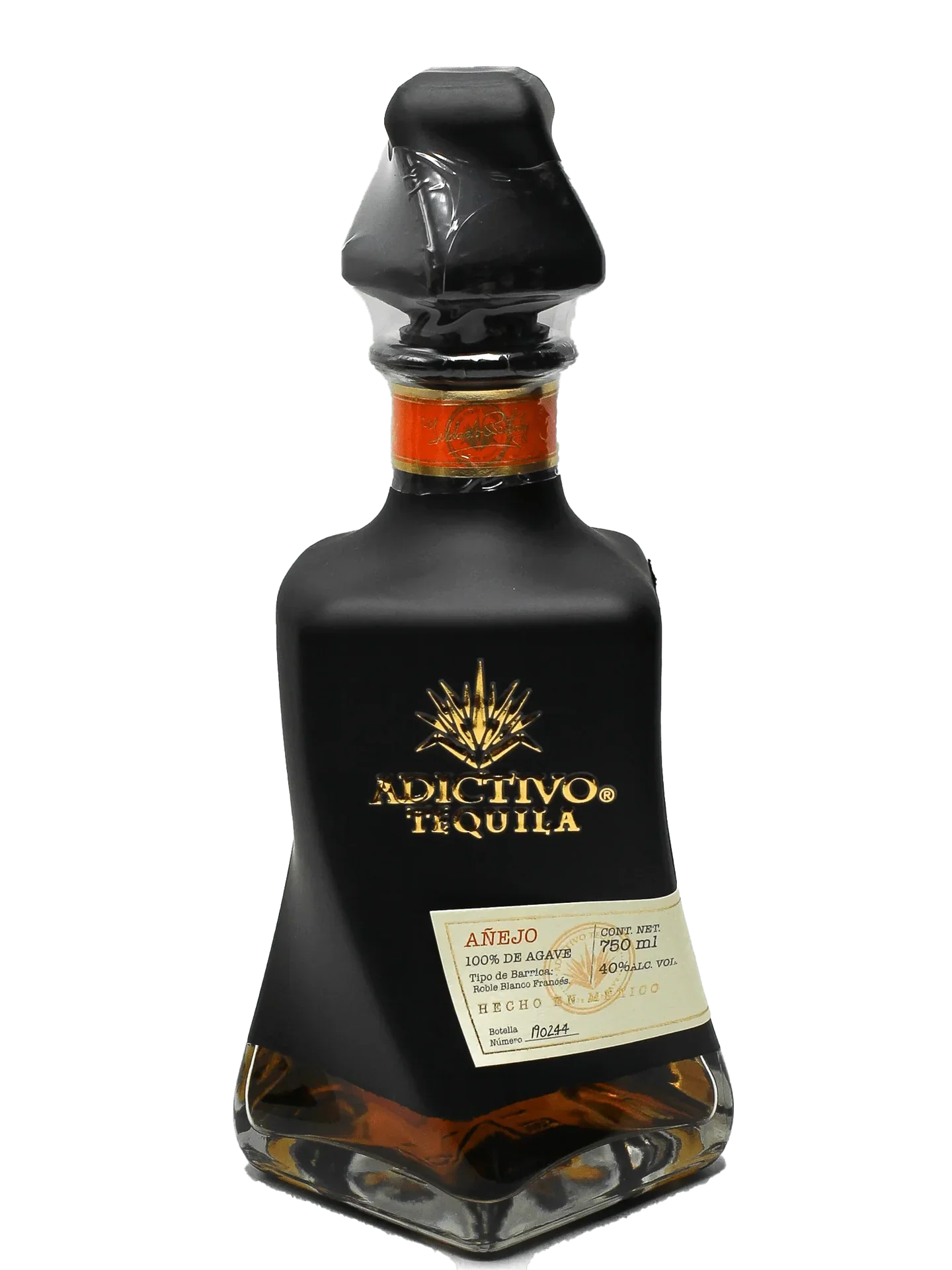 ADICTIVO TEQUILA EXTRA ANEJO BLACK BOTTLE 1.75LI