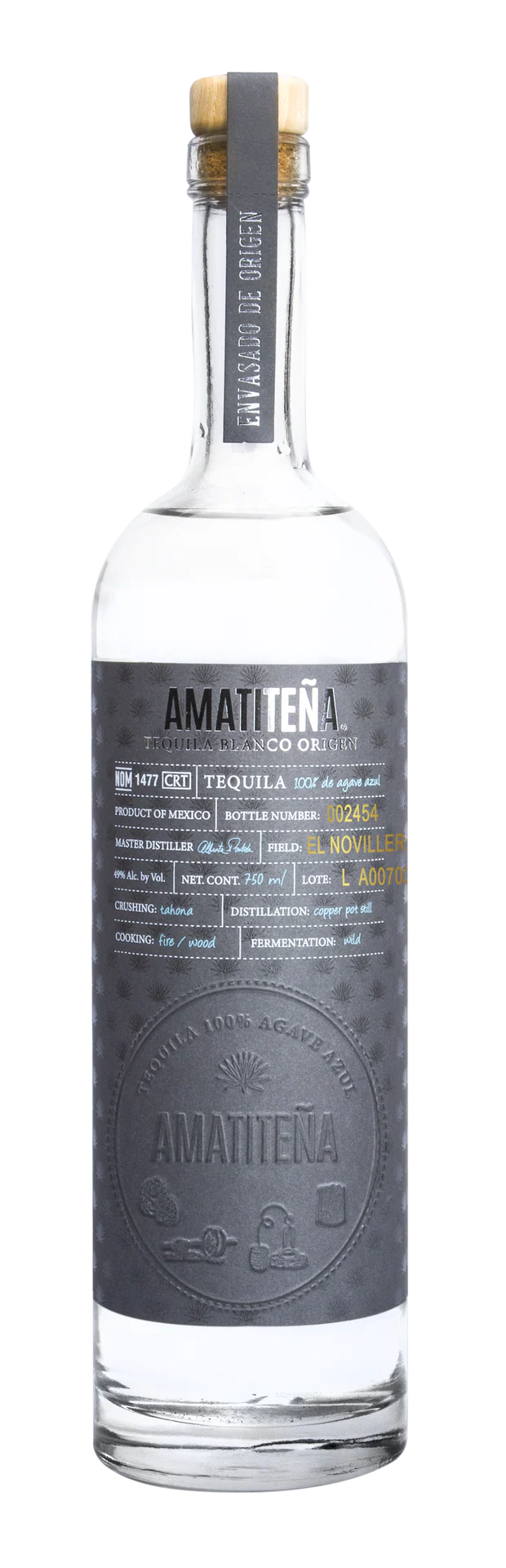 AMATITENA TEQUILA ORIGEN BLANCO HIGH PROOF 750ML