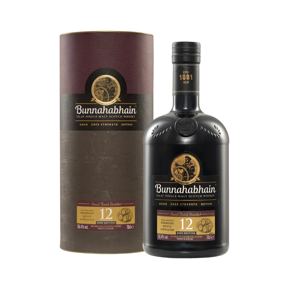 BUNNAHABHAIN SCOTCH SINGLE MALT CASK STRENGTH 2025 EDITION ISLAY 12YR 750ML
