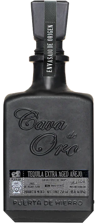 CAVA DE ORO TEQUILA EXTRA AGED ANEJO BLACK BOTTLE 750ML
