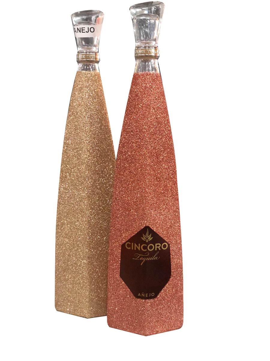 CINCORO TEQUILA ANEJO W/ GLITTER DESIGN 750ML