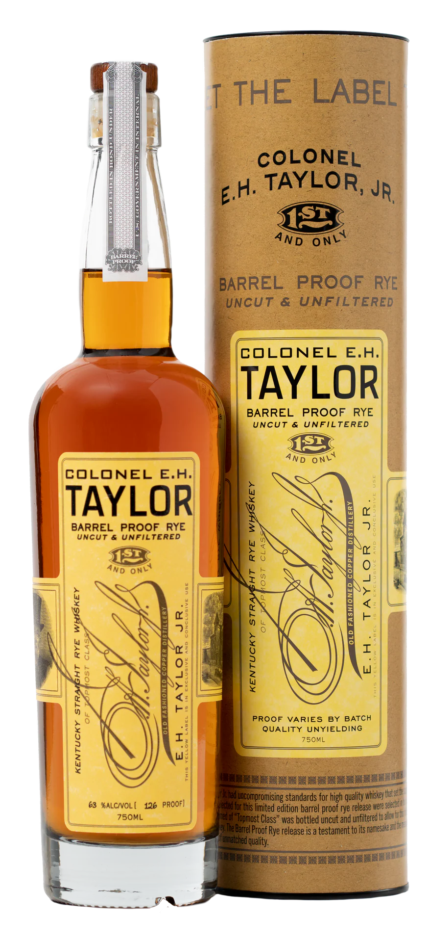 COLONEL E H TAYLOR WHISKEY RYE BARREL PROOF KENTUCKY 750ML