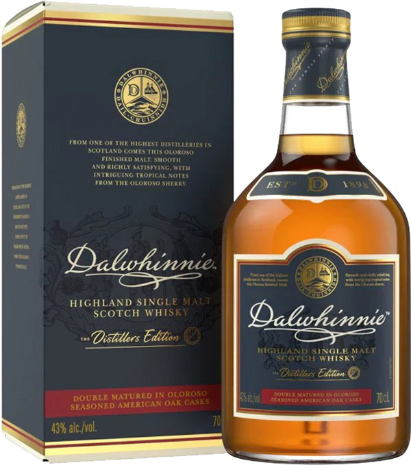DALWHINNIE SCOTCH SINGLE MALT DISTILLERS EDITION DOUBLE MATURED IN OLOROSO SEASONED AMERICAN OAK CASKS 750ML