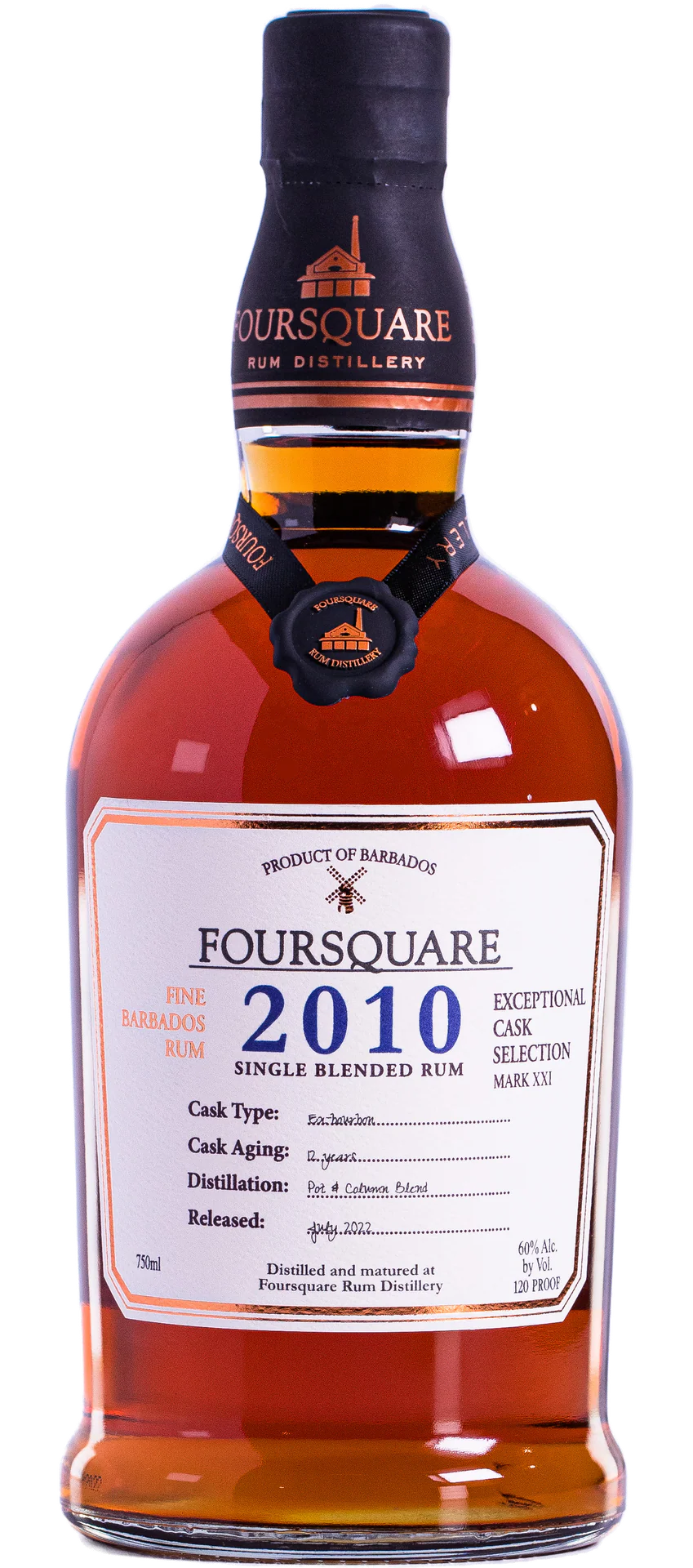 FOURSQUARE RUM SINGLE BLENDED EXCEPTIONAL CASK SELECTION BARBADOS 2010 750ML