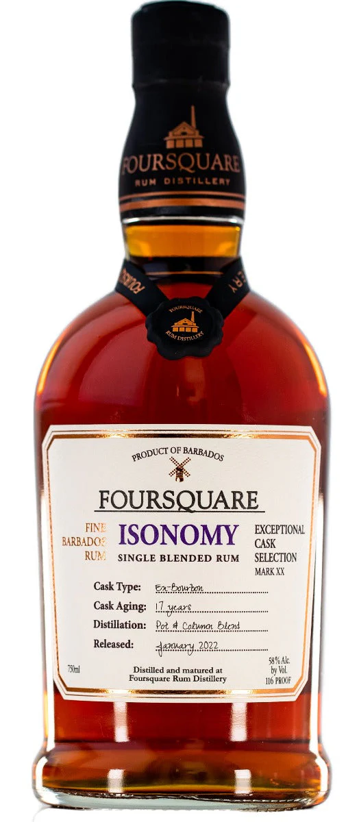 FOURSQUARE RUM SINGLE BLENDED ISONOMY EXCEPTIONAL CASK SELECTION BARBADOS 750ML