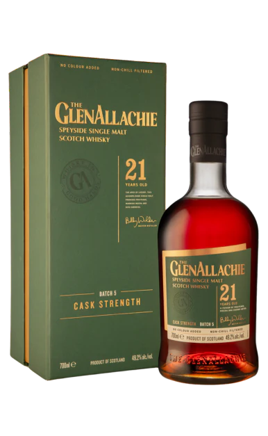 GLENALLACHIE SCOTCH SINGLE MALT CASK STRENGTH BATCH 5 SPEYSIDE 21YR 700ML
