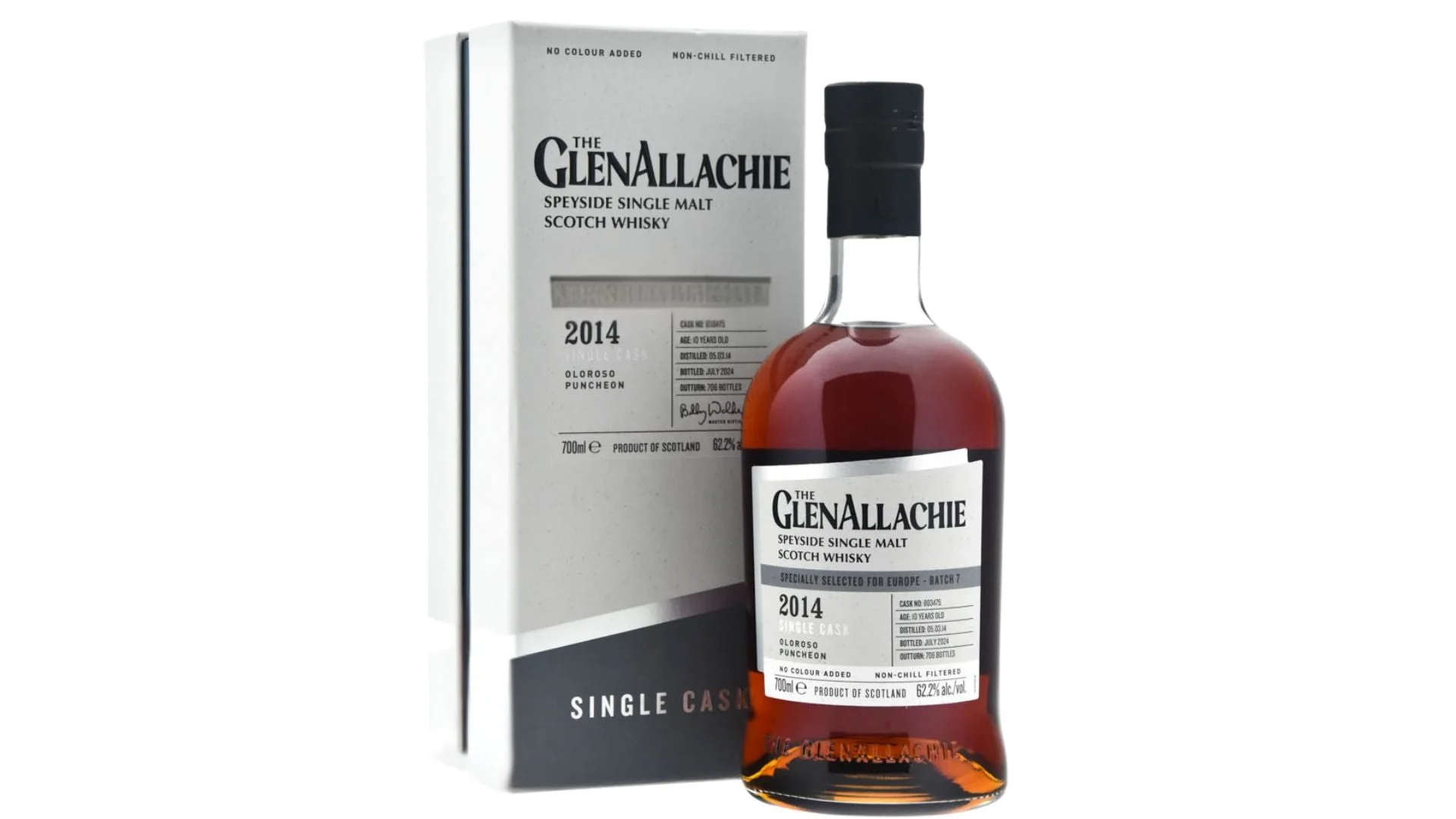 GLENALLACHIE SCOTCH SINGLE MALT SINGLE CASK 2014 10YR 700ML