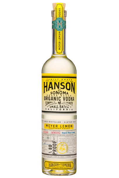 HANSON VODKA SONOMA MEYER LEMON FLAVORED ORGANIC ORIGINAL 750ML