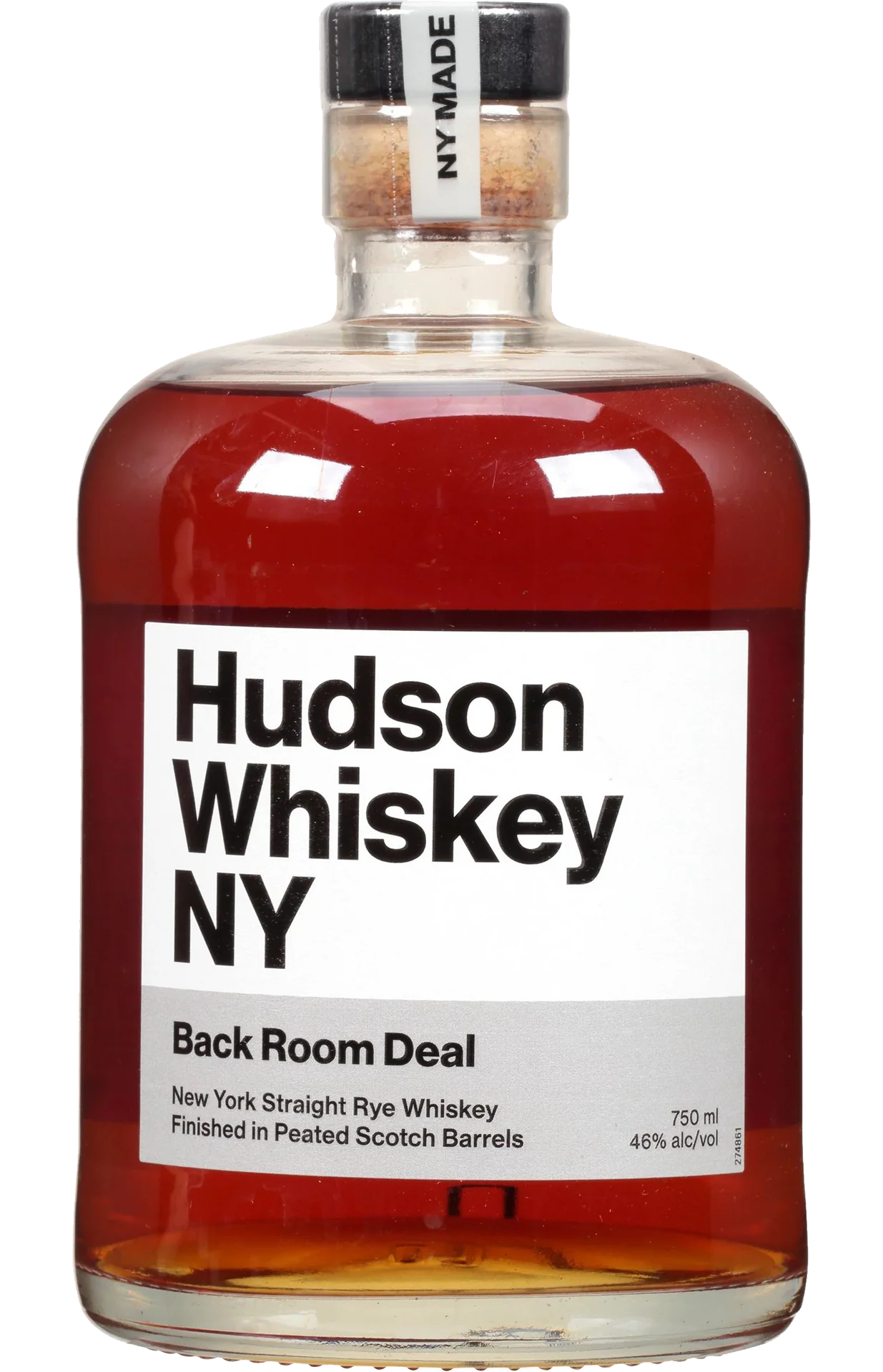 HUDSON BACK ROOM DEAL WHISKEY RYE PEATED NEW YORK 750ML
