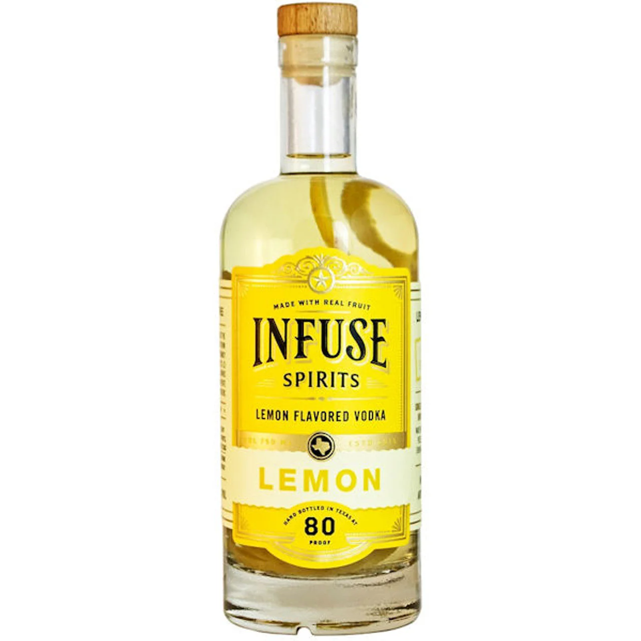 INFUSE SPIRITS VODKA LEMON REAL FRUIT GLUTEN FREE 750ML