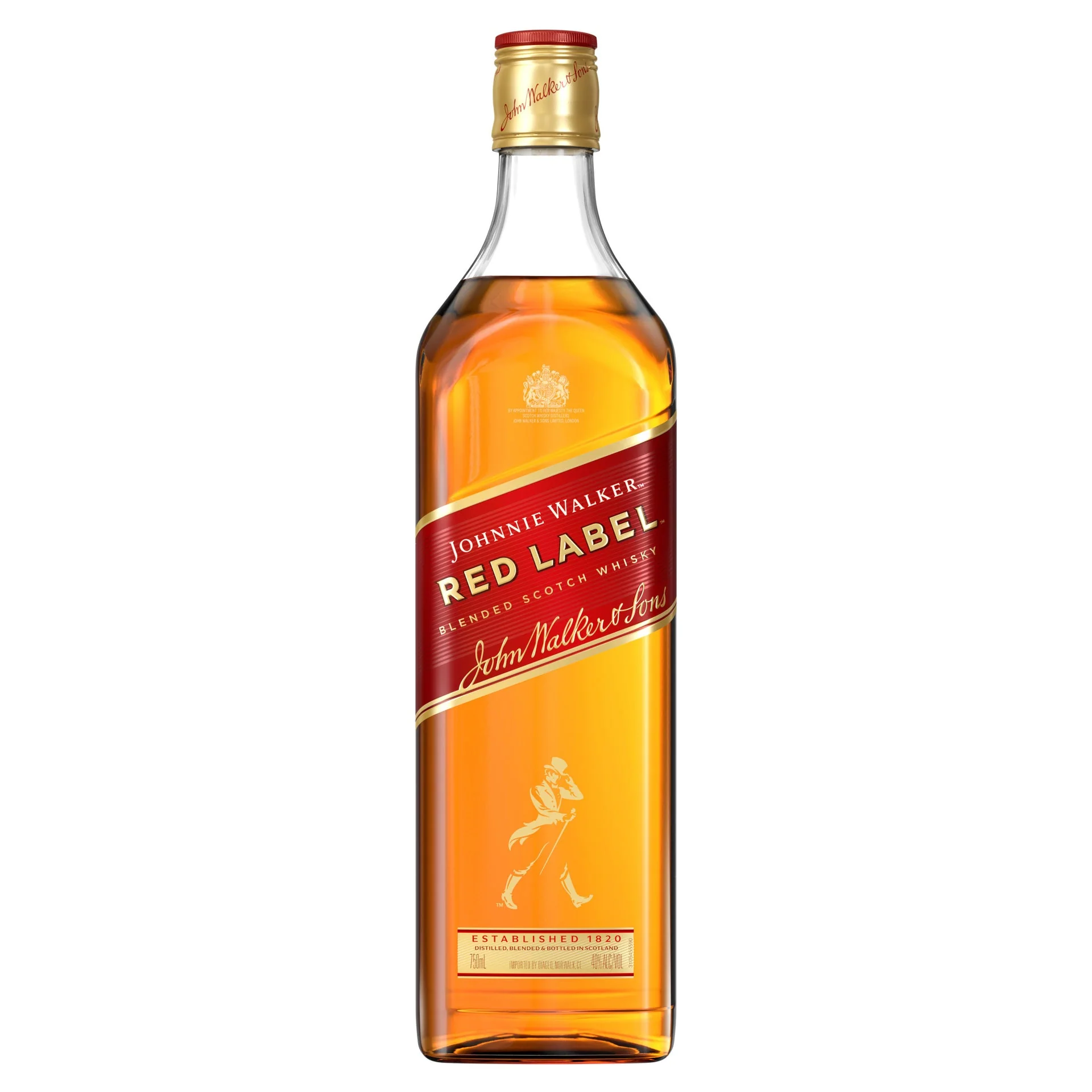 JOHNNIE WALKER SCOTCH BLENDED RED LABEL 750ML