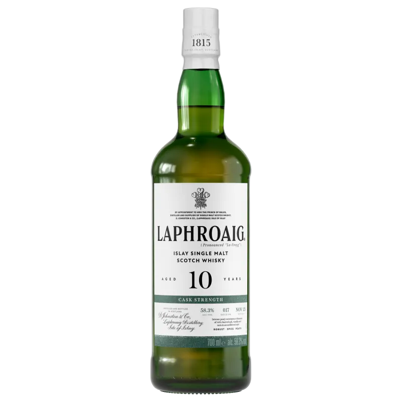 LAPHROAIG SCOTCH SINGLE MALT CASK STRENGTH ISLAY 10YR 750ML