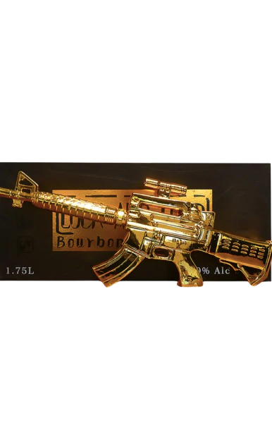 LOCK AND LOAD BOURBON WHISKEY GOLDEN CARBINE RIFLE 1.75LI