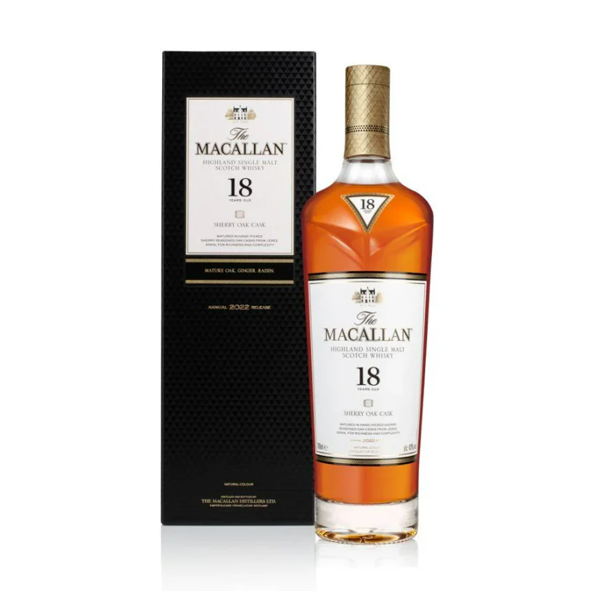 MACALLAN SCOTCH SINGLE MALT SHERRY CASK HIGHLAND 18YR 750ML - Image 2