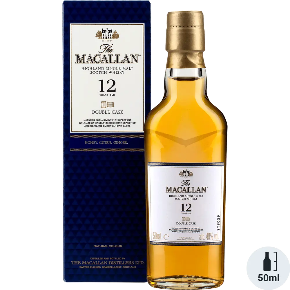 MACALLAN SCOTCH SINGLE MALT DOUBLE CASK 12YR 50ML