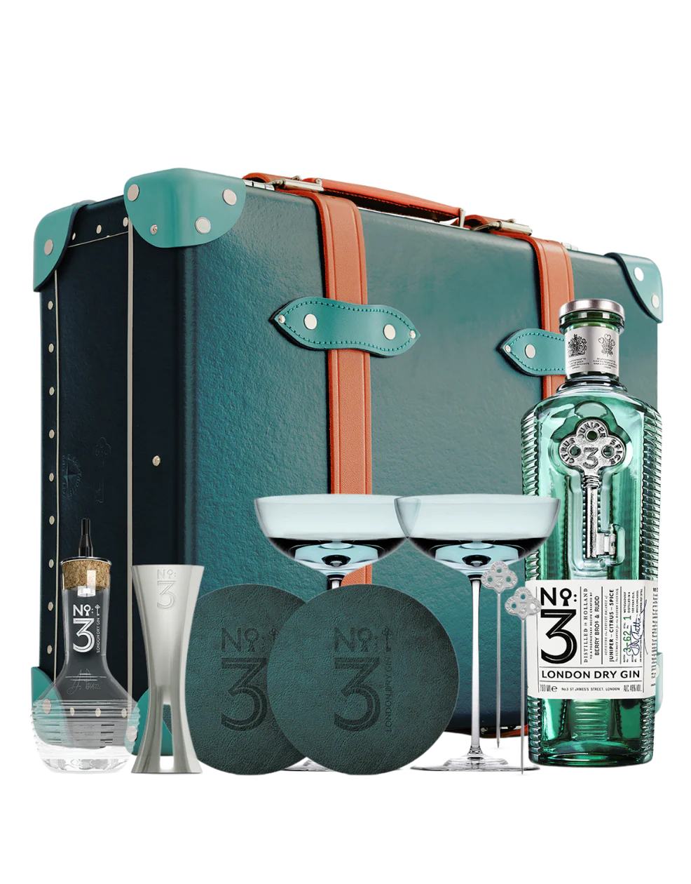NO 3 LONDON DRY GIN MARTINI CASE GLOBE TROTTER UNRIVALLED