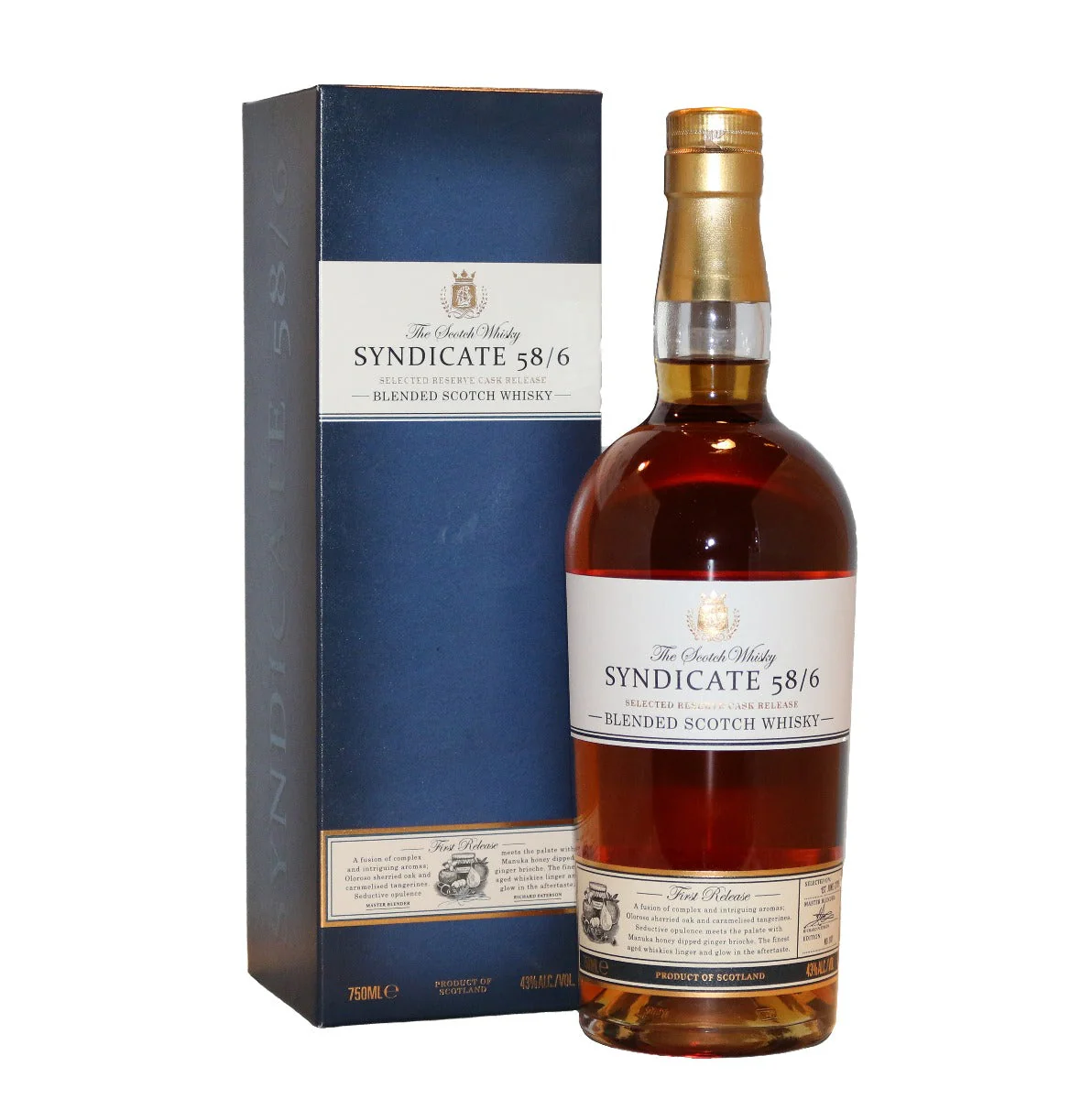 SYNDICATE 58/6 SCOTCH BLENDED SELECTED RESERVE CASK RELEASE 86PF 750ML